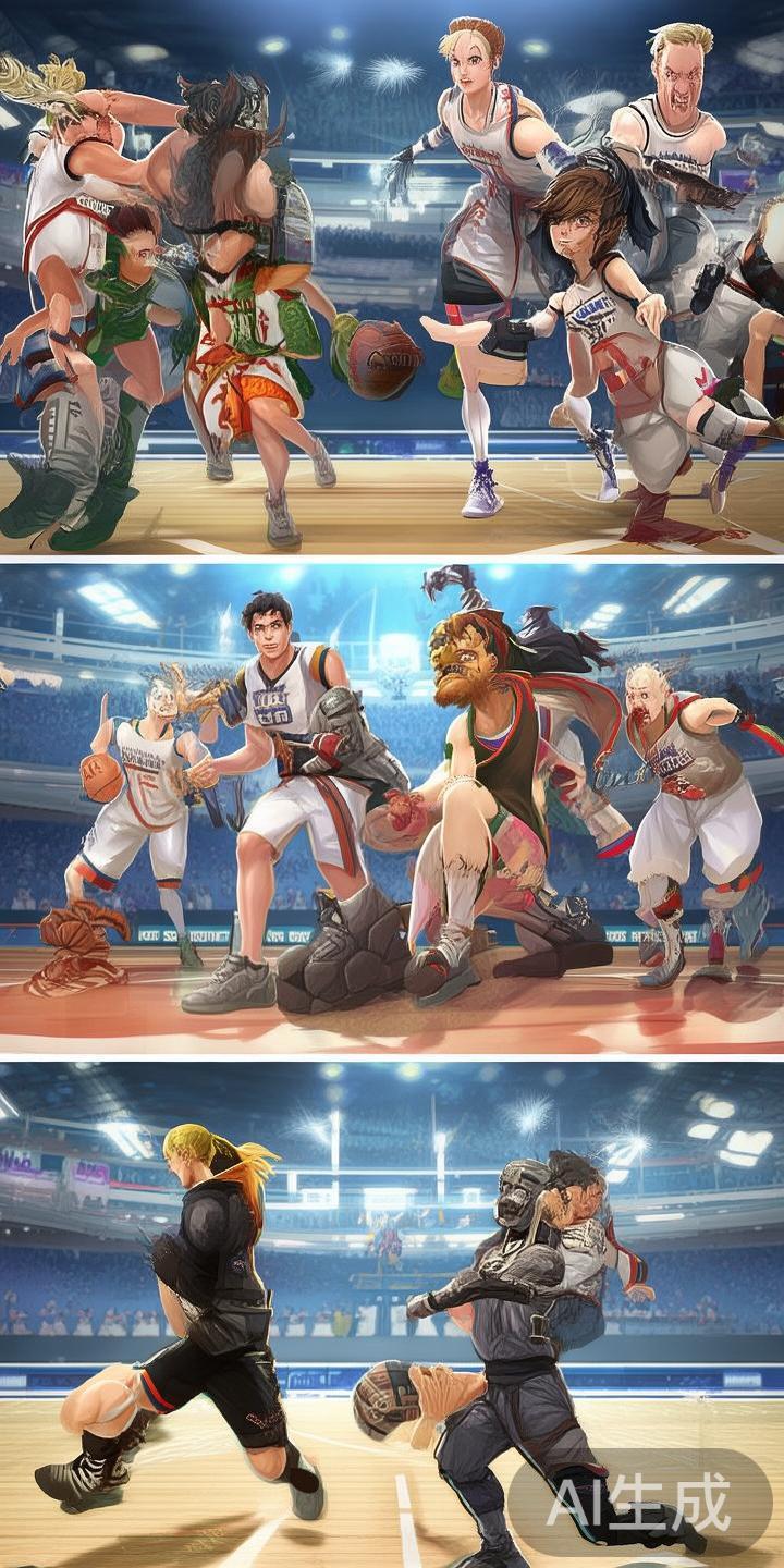 不同的体育游戏常设有多样角色或球员，每人技能和属性